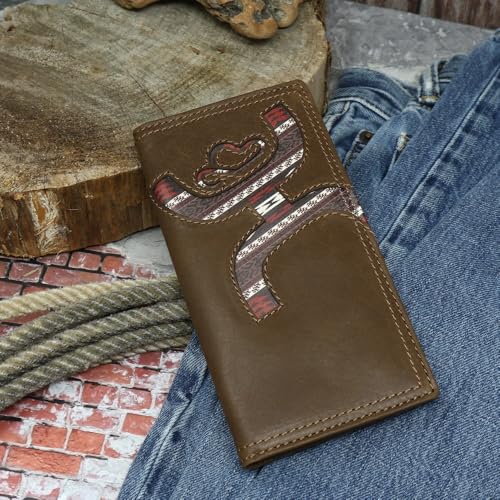 HOOEY Leather Men’s Western Rodeo Wallet (Hands Up - Nomad Print) - color: Hands Up -- Nomad Print