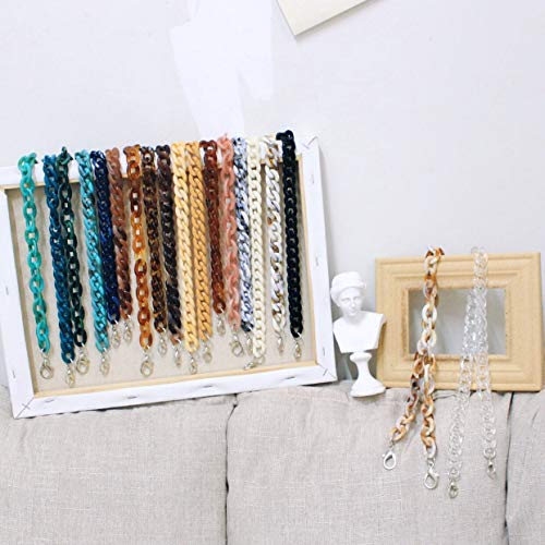 Aumey Clear White Black Brown Acrylic Chain Clutch Purse Strap Handles Bag Handbag Purse Replacement Chains 40 Inches - color: multicolored3