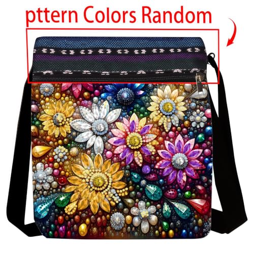 LSQFS DIY Diamond Painting Crossbody Bag, Diamond Art Kits for Adults, Colorful Floral Gem Art Purse, Craft Kits for Women with Adjustable Strap - color: Flower 4