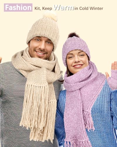 Katech Knitting Kit for Beginners Adults-Beginners Knitting Kit for Kids - color: purple
