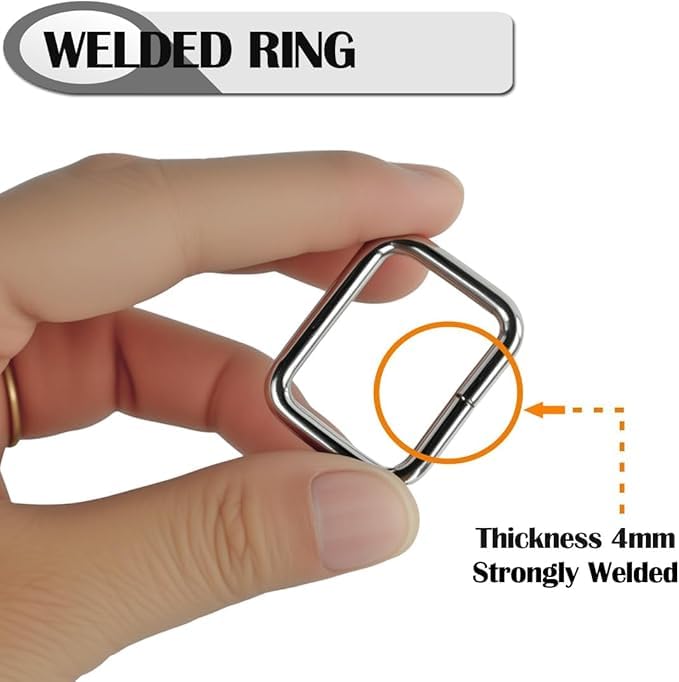 Metal Belt Buckle Hardware Set, 36 Pieces, 1-1/2 Inch, D-Rings and Slide Buckles, Rectangle Ring - color: Black Gun
