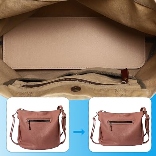 PATIKIL Felt Base Shaper 12x5 Inch, 2Pcs Bag Bottom Shaper Pad Purse Liner Board Insert Arc Corner for Handbags Tote Crossbody Bag Backpack, Brown - color: Brown, size: 12x5 Inch