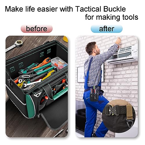 CooBigo 2 Pack Tactical Belt Buckles, 1-1/2" Heavy Duty Metal Tactical Buckle Clips for Dog Collar Hardware, Harness, Backpack, Luggage Strap Release Clasp Replacement (Black) - color: D: 1-1/2" Black 2pcs