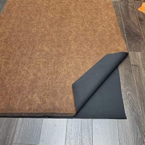 NAT Leathers | Brown Distressed Vintage Vegan Faux Leather Fabric Sheet Synthetic Pleather 0.9 mm 1/2 Yard 18 inch x 54 inch Soft Smooth Upholstery Half Yard (18" x 54") (Brown Distressed) - color: Brown Distressed