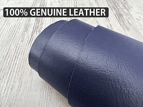 2 Pieces of Navy Blue 14x14 Inch Genuine Leather Pieces Real Cowhide Full Grain Sheets for Crafting Leatherworking Leathercraft Repair Crafts Offcuts TPS13526 - color: 2 Pieces of 14x14 Inch (Navy Blue)