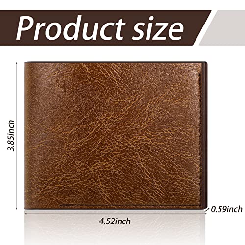 Sotiff 12 Pcs Leather Wallets Bulk for Men Laser Engraving,Brown - color: Brown