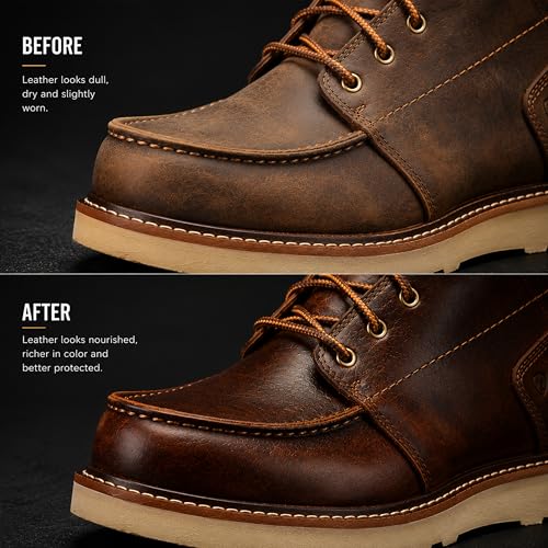 Boot Wax Waterproofer & Conditioner – 4oz Beeswax Leather Waterproofing Wax for Boots, Shoes, Gloves & Jackets – All-Natural Leather Sealant & Protector