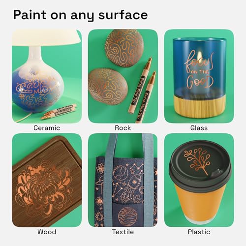 ARTISTRO Rose Gold Acrylic Paint Markers - 0.7mm Extra Fine-Tip - Set of 2 - color: Rose Gold