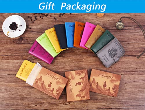 Passport Holder Cover Wallet RFID Blocking, Travel Essentials - color: Apple green