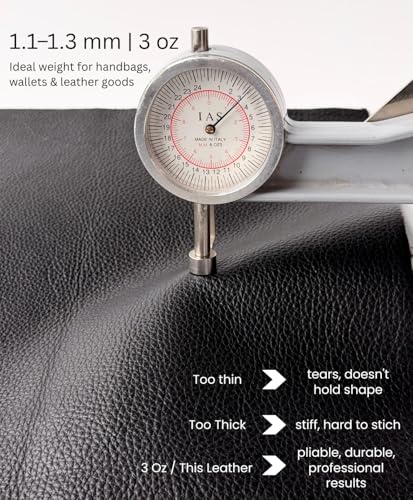 Natural Grain Cow Leathers: 12'' x 12'' Pre-Cut Leather Pieces (Black, 3 Pieces) - color: Black, size: 3 Pieces