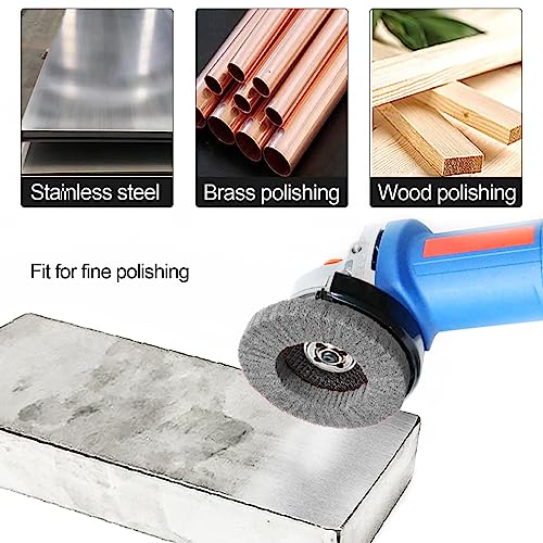 10Pcs 4.5" x 7/8" Nylon Fiber Flap Discs Angle Grinder Polishing Grinding Wheel,Scouring pad Buffing Wheels for Angle Grinder, Polishing Tools (Gray) - style: Gray