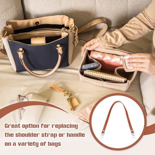 PATIKIL Leather Purse Handle Strap, 2 Pcs 26 Inch Leather Purse Strap Replacement DIY Women Clutch Bag Handbag Top Handle Strap Repair Accessories, Brown - color: Brown, size: 26 Inch