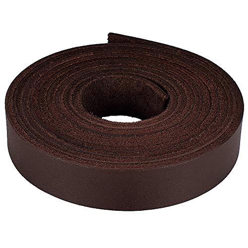 (TM) Genuine Leather Strap Leather Strip 3/4 Inch Wide and 72 Inches Long, Chocolate Brown - color: Chocolate, size: 3/4inches_2yards