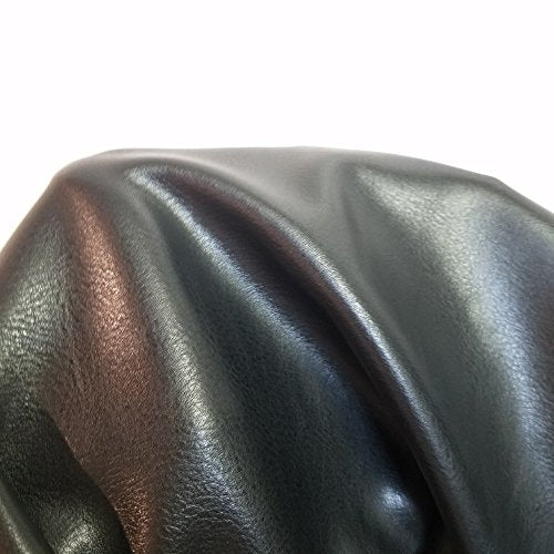NAT Leathers | Black Vegan Faux Leather Synthetic Pleather 0.9 mm Madison 1/2 Yard 18-20 inch Wide x 54 inch Length Soft Smooth Upholstery Half Yard (18" x 54") (Black) - color: Black