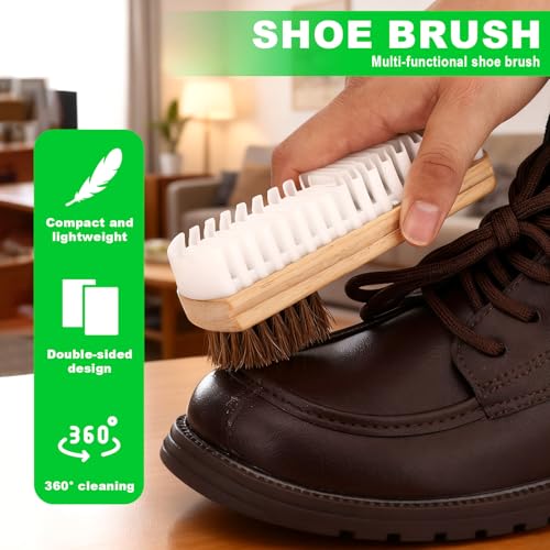2-in-1 Suede Shoe Cleaner Brush with Eraser, Wooden Handle Suede & Nubuck Cleaning Brush for Shoes Bags Jackets - size: Type A