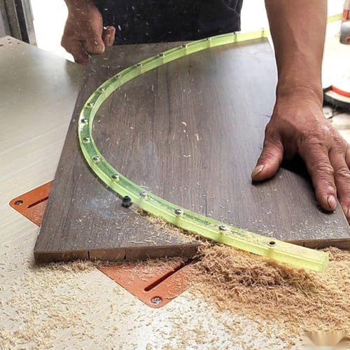 39 inch Flexible Curve Template, Woodworking Profiling Strip, Professional Contour Flexible Curve Tool Ideal for Wood Curve Pattern Making Tools, Router Template (Green) - color: Green-39inch