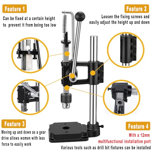 Leather Hole Puncher Hand Punching Machine Manual Press Puncher Punch Tools for DIY Craft, Black