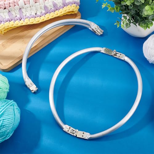 PH PandaHall 2pcs Purse Frame Kiss Lock Clasp Bag Frame,9.4inch U-Shaped Aluminum Kiss Clasp Internal Tubular Frame Replacements for Purse Handle Bag Making Sewing Clutch Crafts - size: 9.4x4.7inch