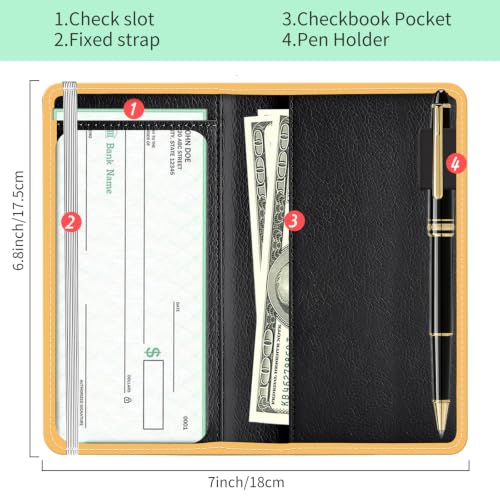 Checkbook Cover for Personal Checkbook, Cute Pu Leather Check Book for Women & Men, Slim Checkbook Holder with Pen Holder and Built-in Clear Plastic Divider, Cute Corgi - color: Cute Corgi