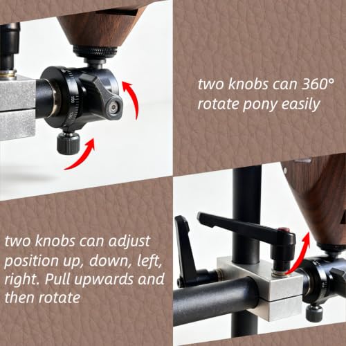 Walnut Multifunctional 360° Leather Stitching Pony Desktop Horse Clamp Clip - color: type 2