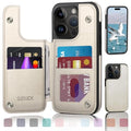 DJDUCK Designed for iPhone 16 Pro Max Case Wallet with Card Holder, [Magnetic Clasp Cover] [RFID Blocking Leather Protection] Shockproof Women Men Cases 6.9 Inch for Apple 16 Pro Max White - color: Creamy-White
