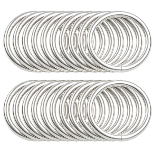 BIKICOCO 1-1/4'' Metal O-Ring Buckle Connector Round Loops Non Welded for Bags Webbing Purse and Belt Straps - color: Silver X 20 Pcs