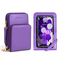Crossbody Cellphone Purse Women Touch Screen Bag RFID Blocking Wallet Handbag Shoulder Strap - color: Purple-small, size: Small