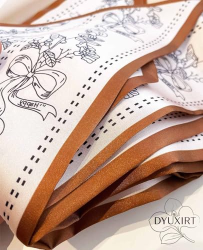 Head Scarf Purse Handle Neck Satin Hair Scarfs For Bag Lightweight Silky Long Thin Women's Fashion Scarves 59 * 5.9” - color: H12-brown Striped Bow Tie(59*5.9inch)