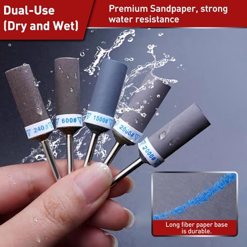 Sanding Drums Set for Dremel Rotary Tool (16Pcs-Mixed Grits) - style: 1500 2000 2500 3000 Grit