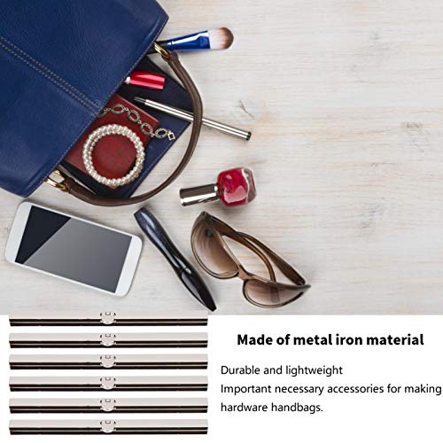 6Pcs Metal Purse Frame Wallet Clasp Iron Kiss Clasp Lock Purse Wallet Frame Bar Leather Bag Clip for Purse Wallet Bag Making(Golden) - color: Golden