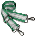 LVYOUME Purse Strap Silver Hardware Wide Bag Straps Replacement Crossbody Adjustable Shoulder Strap for Purses - color: Black Hardware-bright Green Silver -323