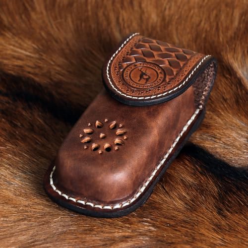 Leather Multitool Fold Knife Sheath, Belt Pouch Magnetic Closure EDC Carry | One-Piece Molded EDC Belt Pouch, Fit Up to 2" Belt, Horizontal/Vertical Carry, Handmade Knives Holster,for Outdoor Camping