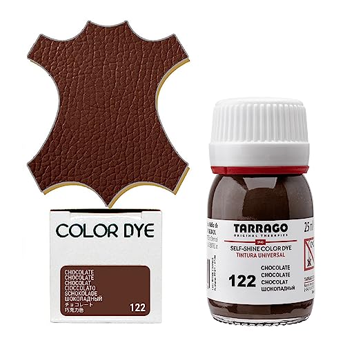 Tarrago Leather Dye Kit with Deglazer and Applicator - Restore & Recolor Shoes, Boots, Purses, Wallets, Jackets, and Furniture - Rich Pigment - 25mL - color: Chocolate Brown #122