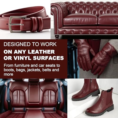 STARTSO WORLD Leather Recoloring Balm, Maroon Leather Repair Kit for Furniture, Leather Dye, Leather Color Restorer for Couches, Leather Couch Paint | Repair, Restore & Renew Old, Faded Leather - color: Maroon, size: Leather Recoloring Balm