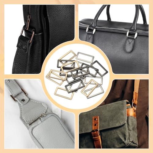 uxcell Metal Flat Rectangle Ring Metal Rectangular Buckle Rings Square Strap Webbing Loop for Bag Belt - size: 32mm(1-1/4 inches)
