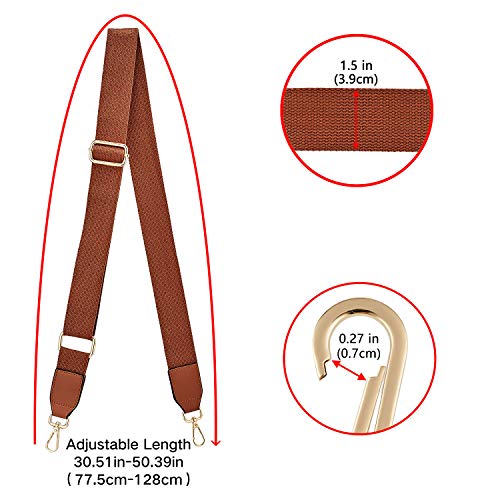 DEVPSISR Wide Shoulder Purse Strap Replacement Adjustable Belt Canvas Bag Crossbody Handbag - color: Leather Buckle-coffee