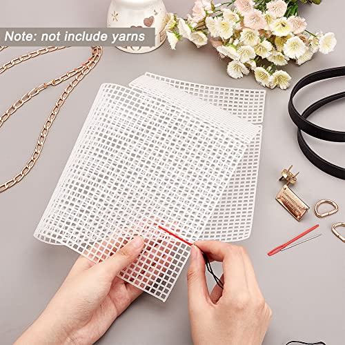 WADORN DIY Knitting Crochet Bags Kit, Hand-Knit Woven Bag Making Kit Mesh Plastic Canvas Sheets for Embroidery Cross Stitch DIY Shoulder Bag Making Accessories Handbag Crafting Yarn Weaving Kit, Black - color: Black