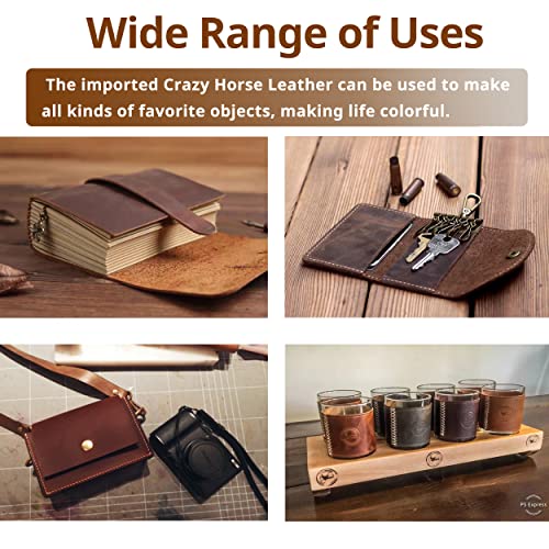 Muse Craft Flawless 12''X11.5'' 5-6oz Dark Brown Full Grain Cowhide Leather - color: Dark brown, size: 11.5''x12''