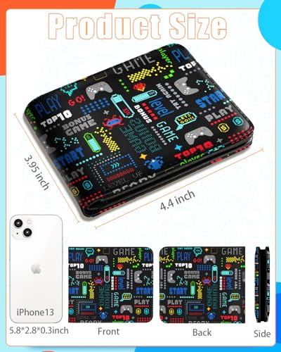 Bistup Boys Wallet Cute Leather Bifold Wallet Video Game for Teen Boys Cool Fun Credit Card Cash Id Holder Rfid Blocking Gamer Bi Fold Small Wallets With Coin Pocket Slim for Teens Youth Little Boy - color: Color Game