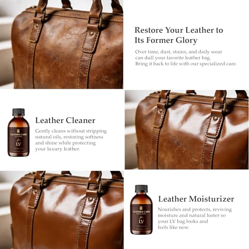 Leather Cleaner & Moisturizer Set, Gentle Leather Cleaner, Removes Stains & Minor Marks, Conditions & Protects Luxury Designer Bags