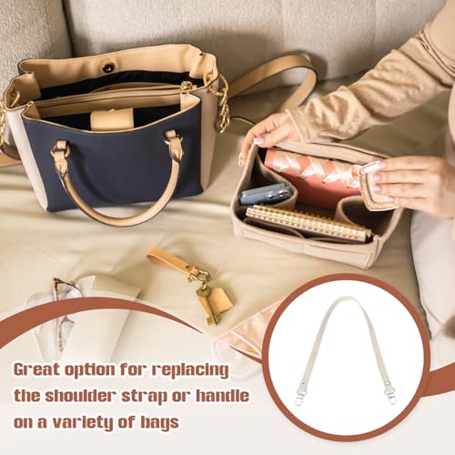 PATIKIL Leather Purse Handle Strap, 2 Pcs 26 Inch Leather Purse Strap Replacement DIY Women Clutch Bag Handbag Top Handle Strap Repair Accessories, Beige - color: Beige, size: 26 Inch