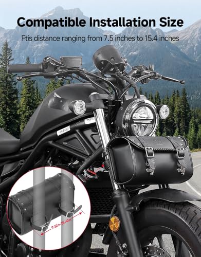 KEMIMOTO Motorcycle Fork Tool Bag 4-5L Expandable Capacity Universal - style: Metal Quick Release
