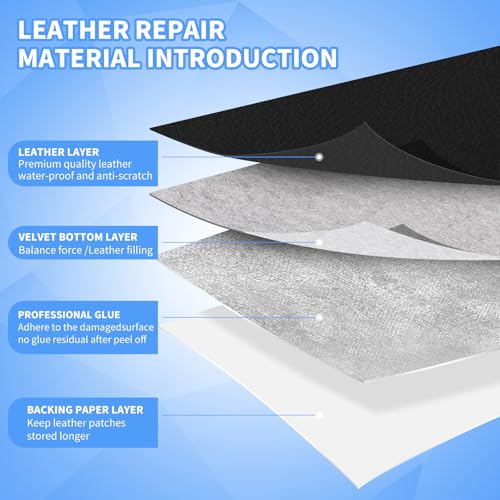 Kangshoon Self-Adhesive Leather Repair Patch, Vinyl Repair Kits for Couch | PU leather, Self-adhesive, quick repair, strong stick, large size, couch repair patch, furniture repair tape, cut to size - color: Dark Brown, size: 17X79 Inch