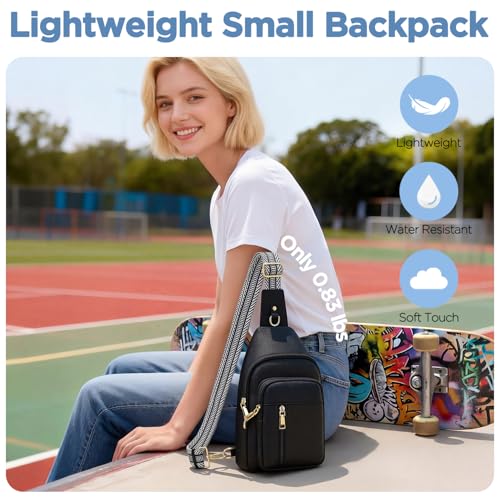 Anti Theft Crossbody Bags for Women RFID Sling Purse Travel | Crossbody Travel Purse: 4 RFID Slots, 6 Pockets Fit 7.9" Tablet, 7L Reversible Design, Hands-Free, Travel, Work & Gift Ready - color: Black