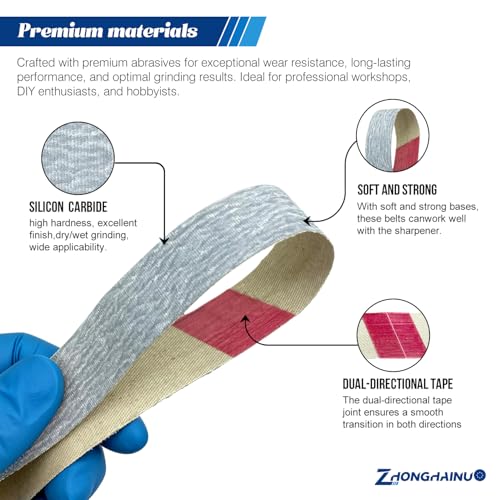 12 Pcs 2500 Grit 1/2" x 12" Replacement Sharpening Belts for Work Sharp Knife & Tool Sharpeners (WSKTS, WSKTS-KT, Mk.1, Mk.2) - size: 1/2x12 inch, style: 2500Grit 12 PCS