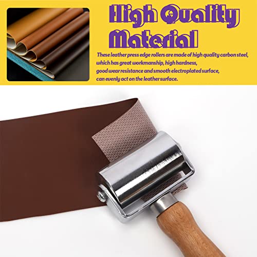Swpeet 1Pcs 60mm Heavy Duty Leather Press Seam Roller Assortment Kit, Leather Press Laminating Roller Edge Roller Leather Edge Creaser and Smoother Platen Tool for Leather - size: 60mm