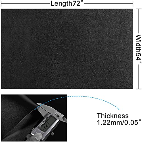 Butarfe Faux Leather 1.0mm Thick Upholstery Leather 2 Yards 54" x 72" Vinyl Leather Fabric By The Yard Soft PU Faux Synthetic Leather Pleather Fabric Black for Sofa Bags Chairs Car Seats DIY Crafts - color: 1.0mm Shiny Surface Black, size: 2 Yards