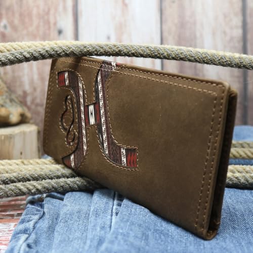 HOOEY Leather Men’s Western Rodeo Wallet (Hands Up - Nomad Print) - color: Hands Up -- Nomad Print
