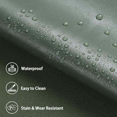 Waterproof Marine Canvas Fabric by The Yard 58" W 600D PVC Backing 5 Yards | 100% Waterproof, Polyester Fabric Upholstery Material, for Outdoor Indoor Marine Awning Tent Boat Furniture Cover, Army Green - color: Army Green, size: Pre Cut - 5 Yards