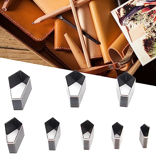 8Pcs Leather Punching Die Set, Geometric Shapes Hollow Punching Tool Leather Craft Cutting Tool Dies Set - color: #4